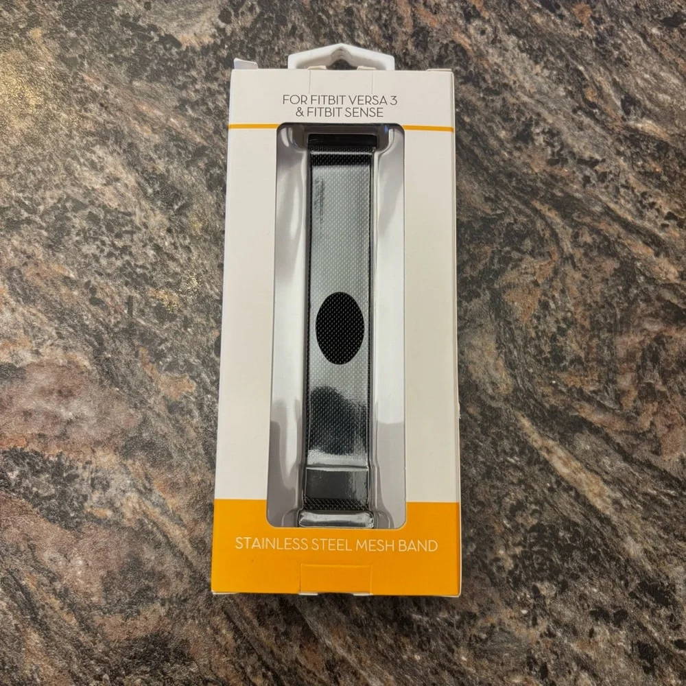 WithIt Stainless Steel Mesh Band Fitbit Sense & Versa 3 - Black